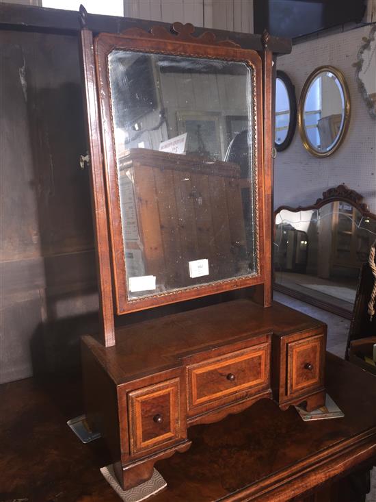 Inlaid walnut toilet mirror